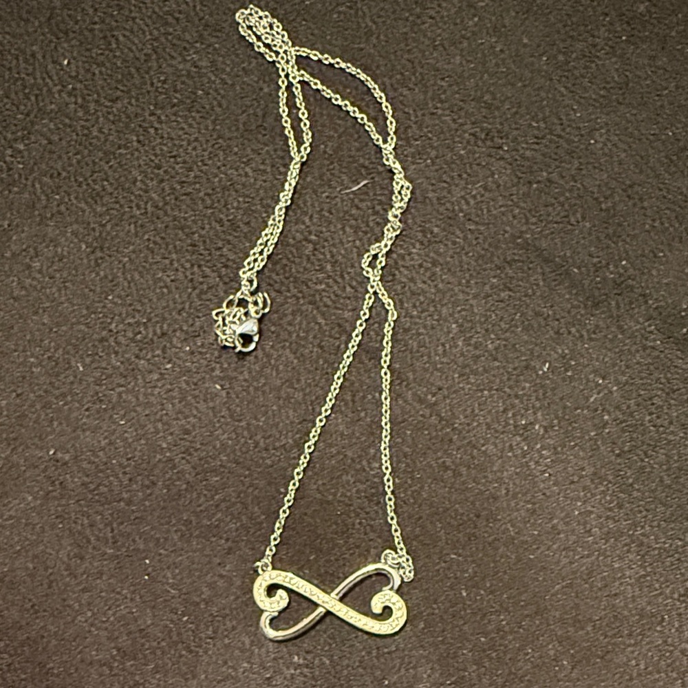 Elegant Silver Infinity Heart Necklace